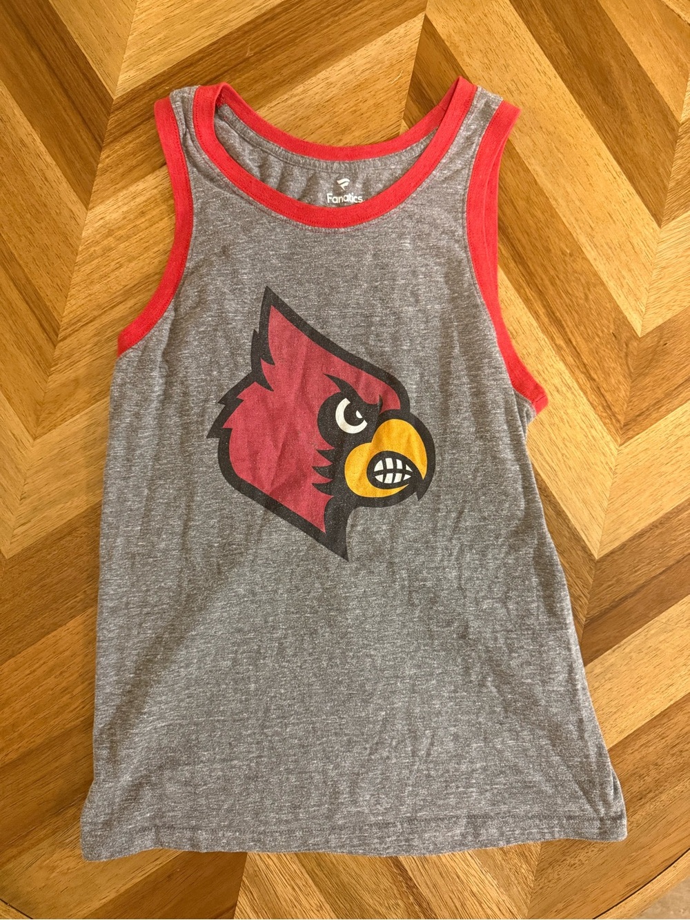 Fanatics Men’s Gray & Red Louisville Cardinals Tank Top